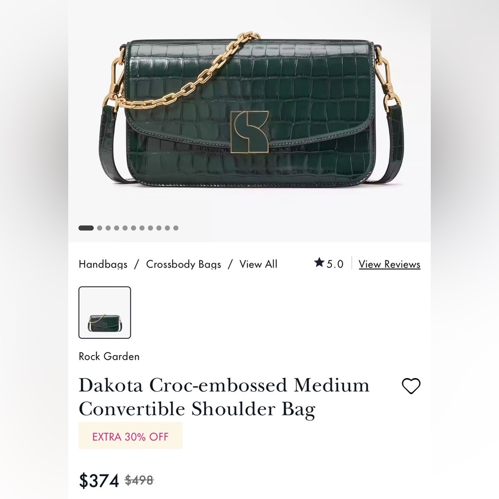 Kate Spade Dakota Croc-Embossed medium Rock Garden